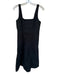 Banana Republic Size 6 Black Cotton Sleeveless Back Zip Side Pockets Midi Dress Black / 6