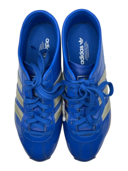 Adidas Shoe Size 7 Blue & Silver Patent Leather Athletic Sneakers Blue & Silver / 7