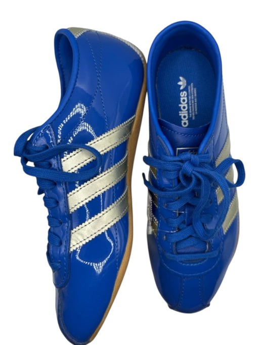 Adidas Shoe Size 7 Blue & Silver Patent Leather Athletic Sneakers Blue & Silver / 7