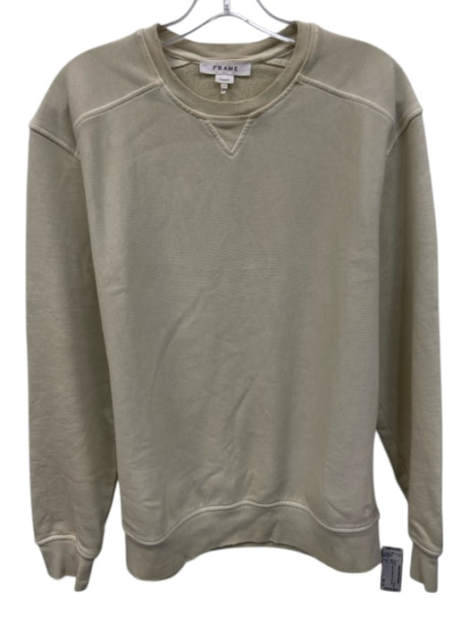 Frame Size S Cream Cotton Distressed Men's Sweater Cream / S