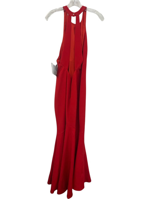 Jarbo Size S-10 Red Polyester Sleeveless Halter Neck Flare Hem Gown Red / S-10