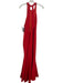 Jarbo Size S-10 Red Polyester Sleeveless Halter Neck Flare Hem Gown Red / S-10