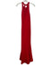 Jarbo Size S-10 Red Polyester Sleeveless Halter Neck Flare Hem Gown Red / S-10