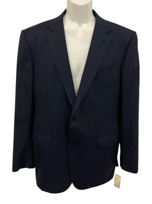 Ermenegildo Zegna Navy Blue Wool Grid 2 Button Men's Suit Navy Blue / 56R