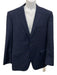 Canali Navy Blue Wool Plaid 2 Button Men's Suit Navy Blue / 54