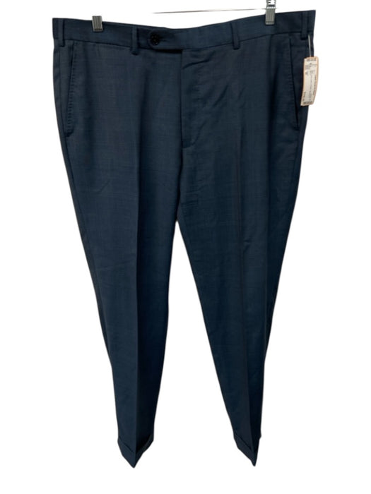 Zegna Blue Wool Solid 2 Button Men's Suit Blue / 56