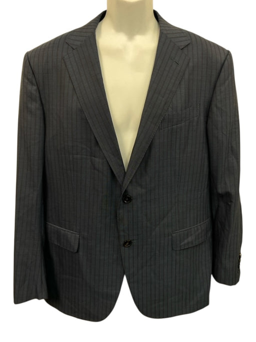 Ermenegildo Zegna Navy Blue & Purple Wool Plaid 2 Button Men's Suit Navy Blue & Purple / 56R