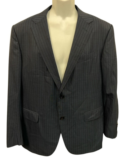 Ermenegildo Zegna Navy Blue & Purple Wool Plaid 2 Button Men's Suit Navy Blue & Purple / 56R