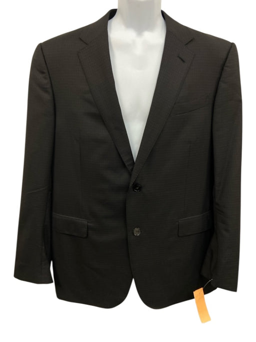 Ermenegildo Zegna Black & White Wool Grid 2 Button Men's Suit Black & White / 56R
