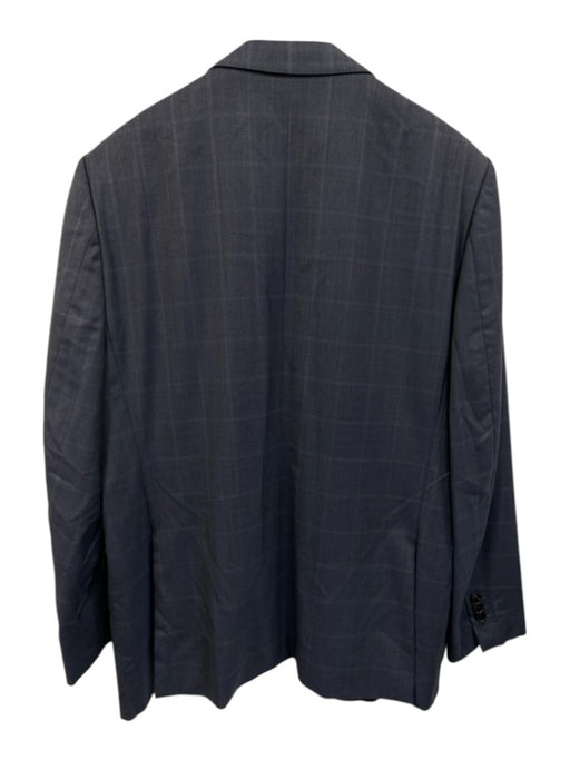 Zegna Blue Wool Plaid 2 Button Men's Suit Blue / 56