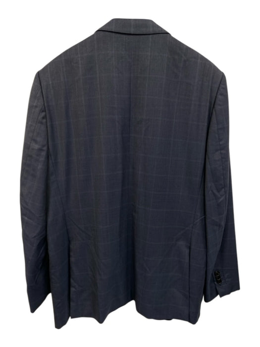 Zegna Blue Wool Plaid 2 Button Men's Suit Blue / 56