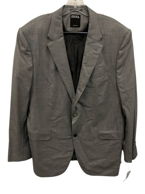 Zegna Gray Wool Plaid 2 Button Men's Suit Gray / 56