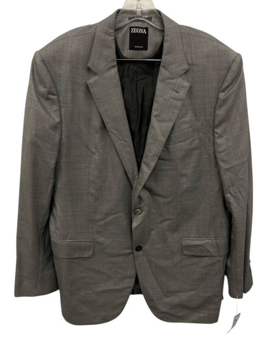 Zegna Gray Wool Plaid 2 Button Men's Suit Gray / 56