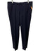 Isaia Size 38 Navy Blue Wool Solid Men's Pants Navy Blue / 38