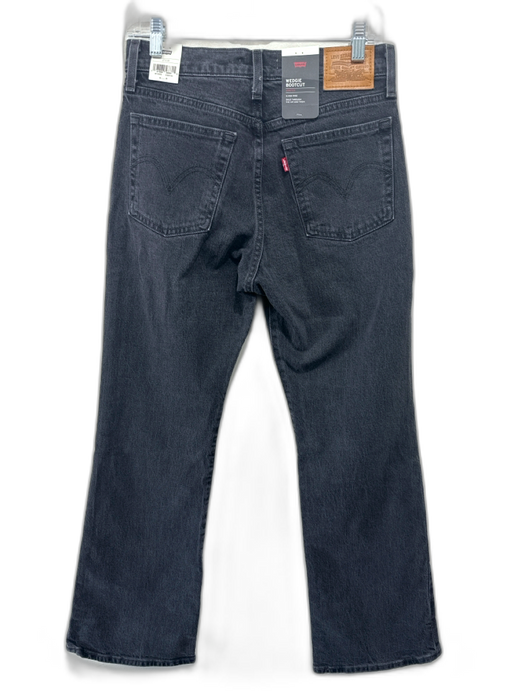 Levis Size 27 Black Wash Cotton Denim Button Fly High Rise Boot Cut Jeans Black Wash / 27
