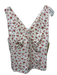 Reformation Size S Cream & Red Tencel Sleeveless V Neck Floral Tie Back Top Cream & Red / S