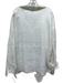 Worth Size L White Linen Long Sleeve 1/2 Button Paneled Oversize Top White / L