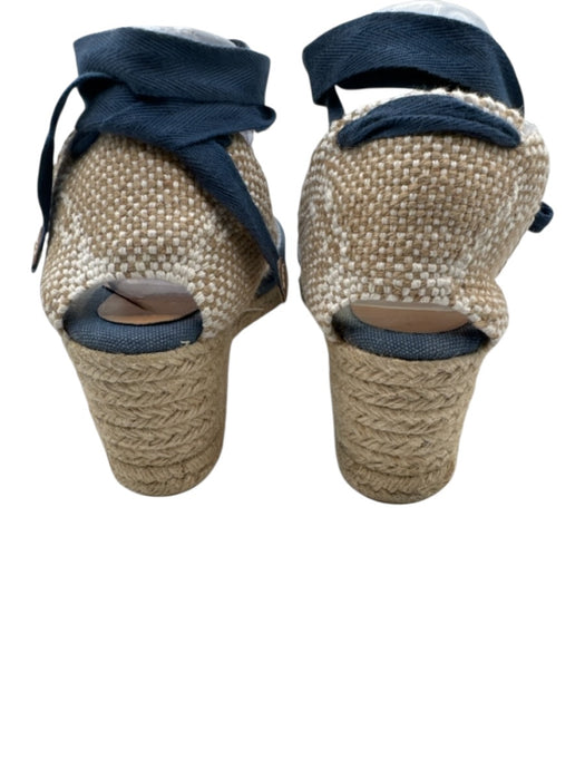 Castaner Shoe Size 40 Light Wash Cotton Denim Raffia Base Espadrille Sandals Light Wash / 40