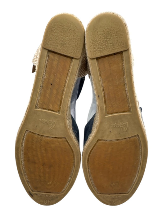Castaner Shoe Size 40 Light Wash Cotton Denim Raffia Base Espadrille Sandals Light Wash / 40
