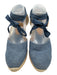 Castaner Shoe Size 40 Light Wash Cotton Denim Raffia Base Espadrille Sandals Light Wash / 40