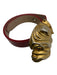 Christopher Ross Red & Gold Snakeskin Buckle Gold Tone Buckle Bulldog Belts Red & Gold / M