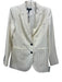 ME + EM Size 8 Cream & Gold Polyester & Wool Metallic Pin Stripe Blazer Jacket Cream & Gold / 8