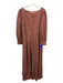 Parterre Size 4 Orange & Brown Linen & Cotton Long Balloon Sleeve Chevron Dress Orange & Brown / 4