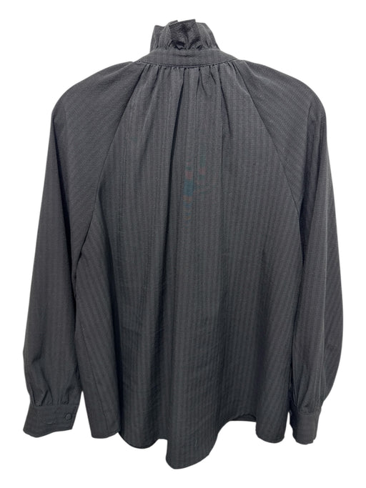 Pomander Place Size XL Black Polyester Blend Button Down tonal stripe Top Black / XL