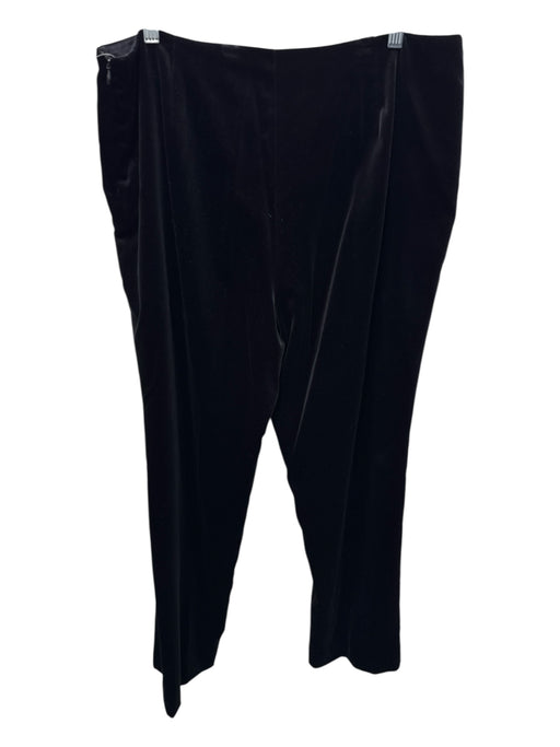 Worth Size 16 Black Cotton Blend Velvet Mid Rise Side Zip Straight Leg Pants Black / 16