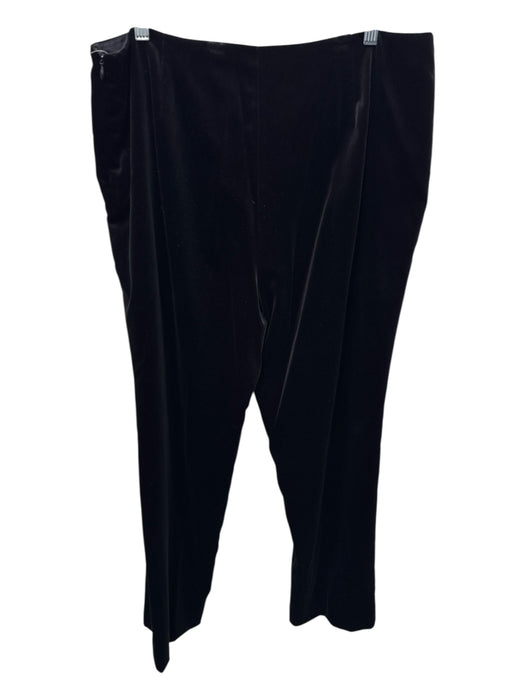 Worth Size 16 Black Cotton Blend Velvet Mid Rise Side Zip Straight Leg Pants Black / 16