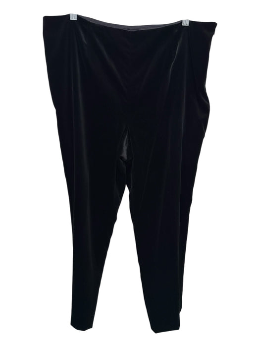 Worth Size 16 Black Cotton Blend Velvet Mid Rise Side Zip Straight Leg Pants Black / 16
