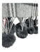 Gray, Red, Black Cashmere pom pom fringe Plaid Fringe Rectangle scarf Gray, Red, Black / One Size