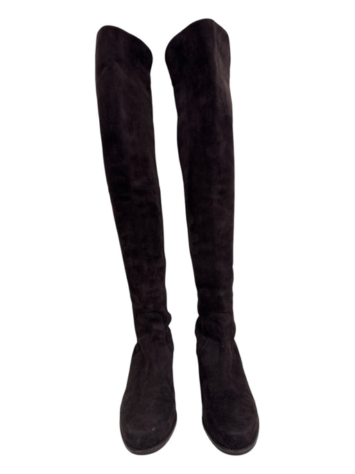 Stuart Weitzman Shoe Size 9.5 Brown Suede Stretch Panel Almond Toe Boots Brown / 9.5