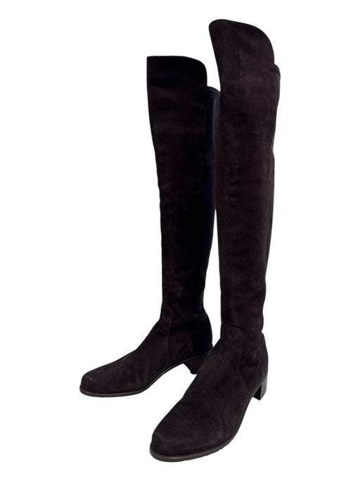 Stuart Weitzman Shoe Size 9.5 Brown Suede Stretch Panel Almond Toe Boots Brown / 9.5