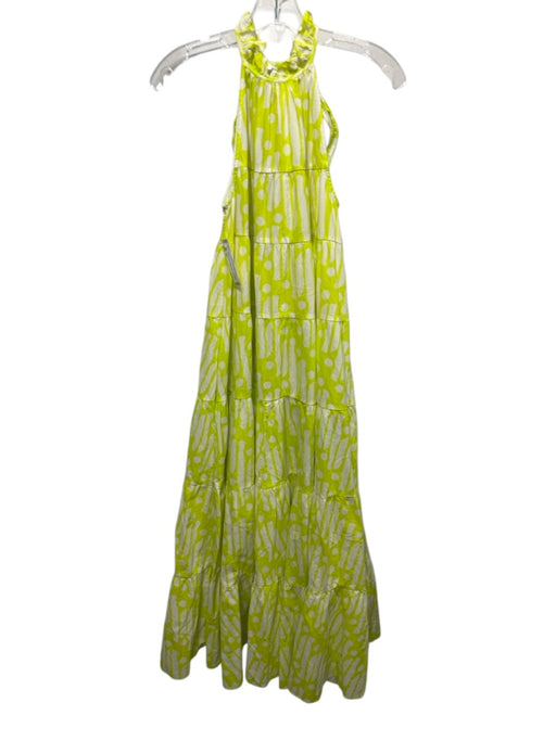 Rhode Size XS Chartreuse & White Cotton Sleeveless Abstract Print Dress Chartreuse & White / XS