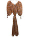 Cleobella Size L Orange, Teal & Multi Cotton 1/2 Balloon Sleeve Floral Dress Orange, Teal & Multi / L