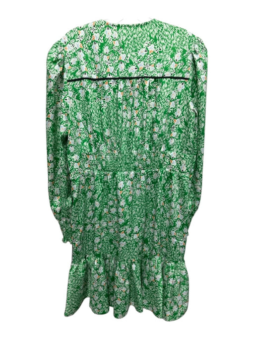 ME + EM Size 10 Green, Blue & Multi Polyester Long Balloon Sleeve Floral Dress Green, Blue & Multi / 10