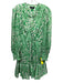ME + EM Size 10 Green, Blue & Multi Polyester Long Balloon Sleeve Floral Dress Green, Blue & Multi / 10