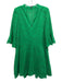 ME + EM Size 10 Kelly Green Viscose Blend 1/2 Flutter Sleeve Lace V Neck Dress Kelly Green / 10