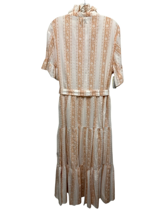 Mille Resort & Travel Size XL Tan & cream Cotton Short flutter sleeve Dress Tan & cream / XL
