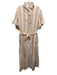 Mille Resort & Travel Size XL Tan & cream Cotton Short flutter sleeve Dress Tan & cream / XL