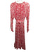 Banjanan Size L red & cream Viscose Long Balloon Sleeve Floral Maxi Dress red & cream / L