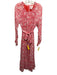 Banjanan Size L red & cream Viscose Long Balloon Sleeve Floral Maxi Dress red & cream / L
