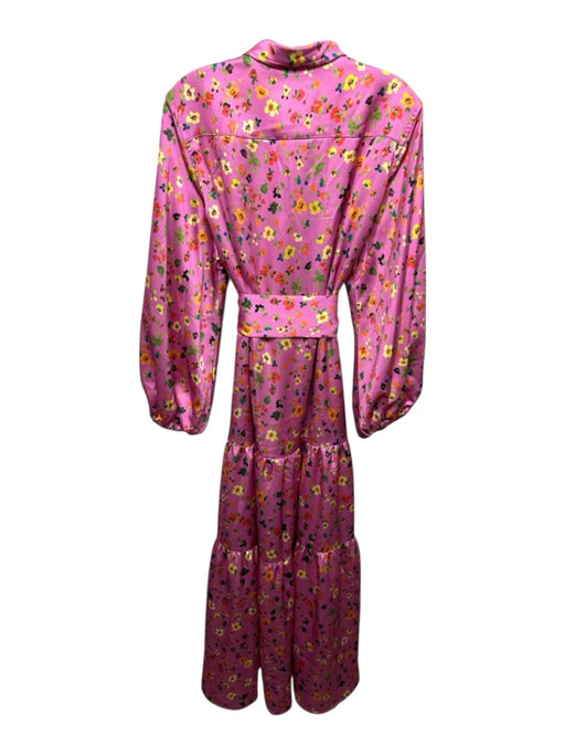 Ann Mashburn Size XL Pink, Yellow & Multi Print Polyester Floral Dress Pink, Yellow & Multi Print / XL