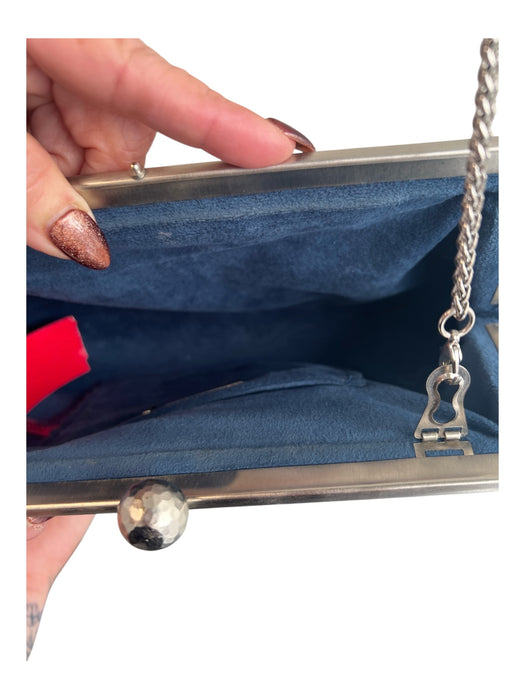 Sarah's Bag Blue & Multi Canvas Beaded stars Kiss Lock Cross Body Bag Blue & Multi / S