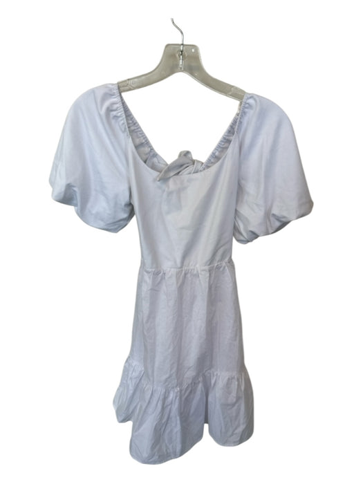 English Factory Size XS White Polyester Mixed MEdia Bow Back Mini Dress White / XS