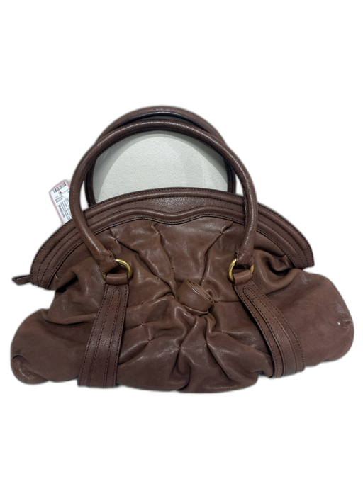 Valentino Garavani Brown Leather Rolled Handles Rosette Zip closure Shoulder Bag Brown / Medium