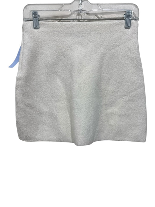 Maje Size 36 White & Orange Cotton & Polyamide Pockets Side Zip Skirt White & Orange / 36