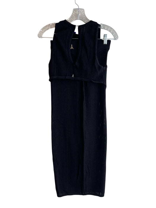Maniere De Voir Size S Black Viscose & Nylon Open Knit Pencil Skirt Skirt Set Black / S