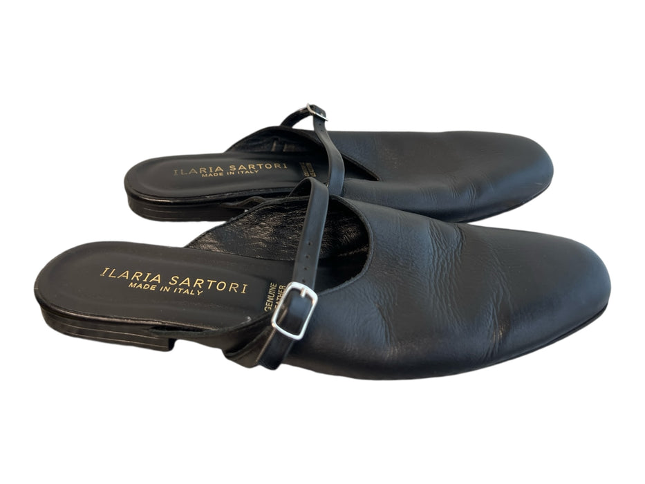 Ilaria Sartori Shoe Size 8 Black Genuine Leather Buckle Straps Loafer Shoes Black / 8